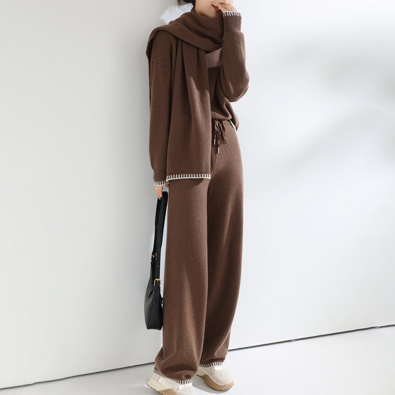 Womens Wool Knitted Three-Piece Set