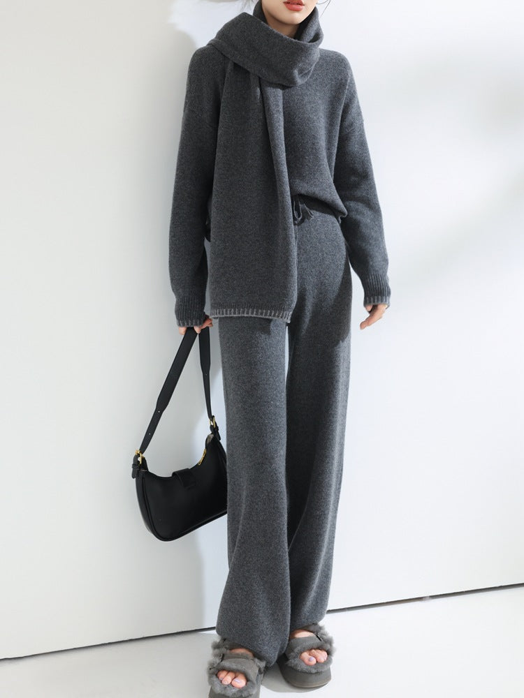 Womens Wool Knitted Three-Piece Set