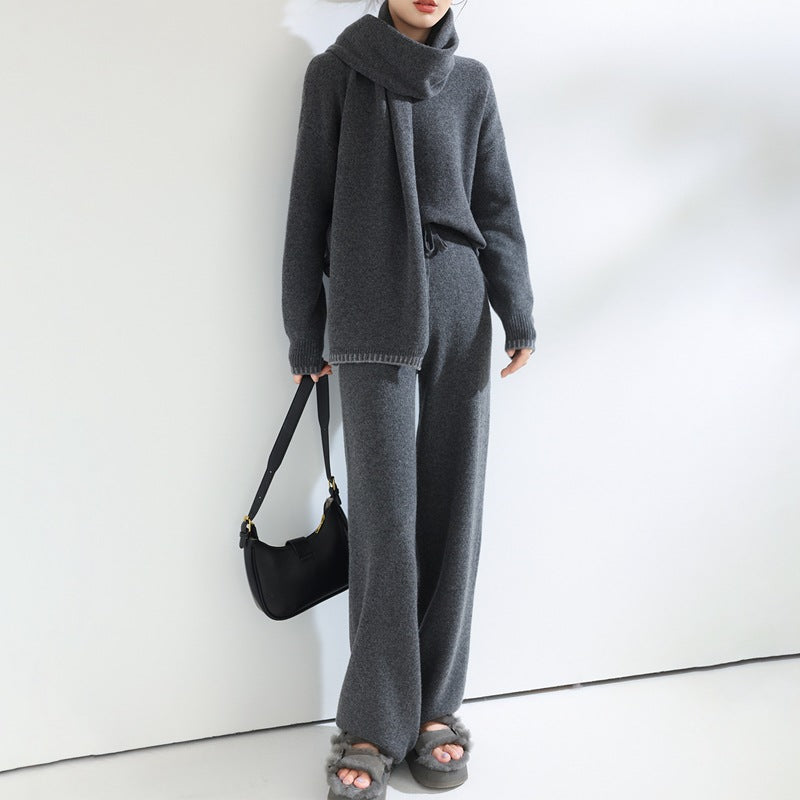 Womens Wool Knitted Three-Piece Set