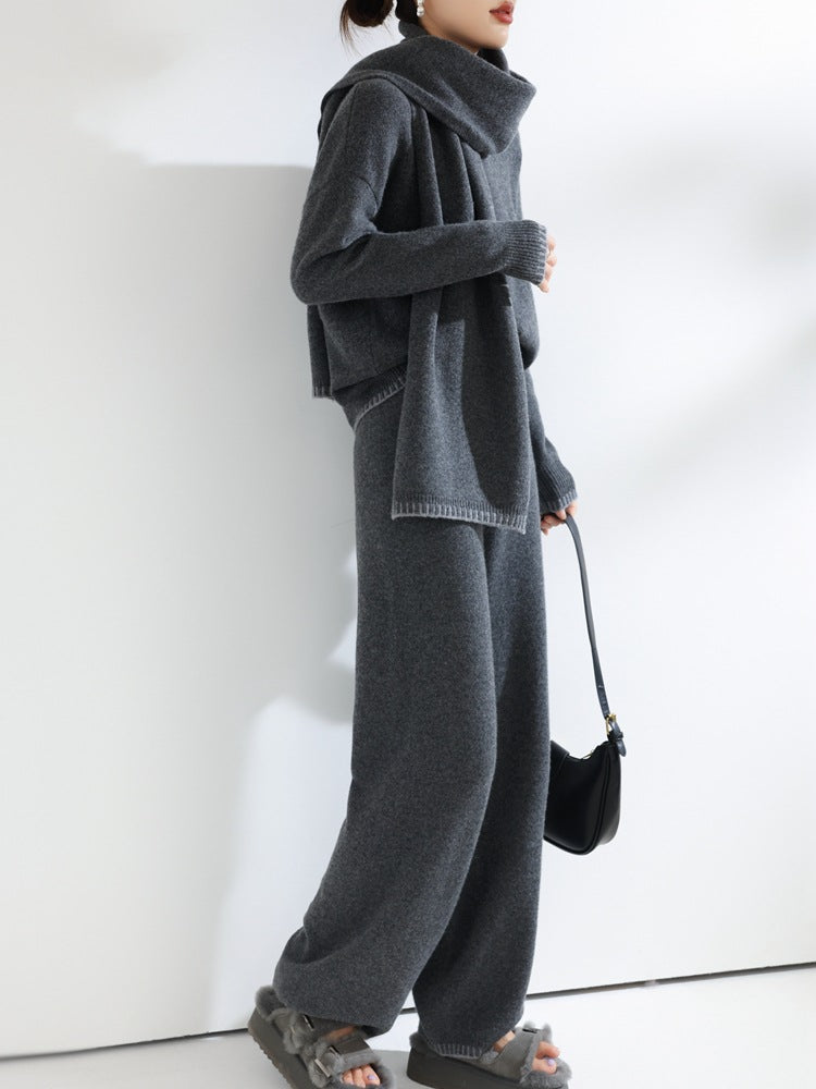 Womens Wool Knitted Three-Piece Set