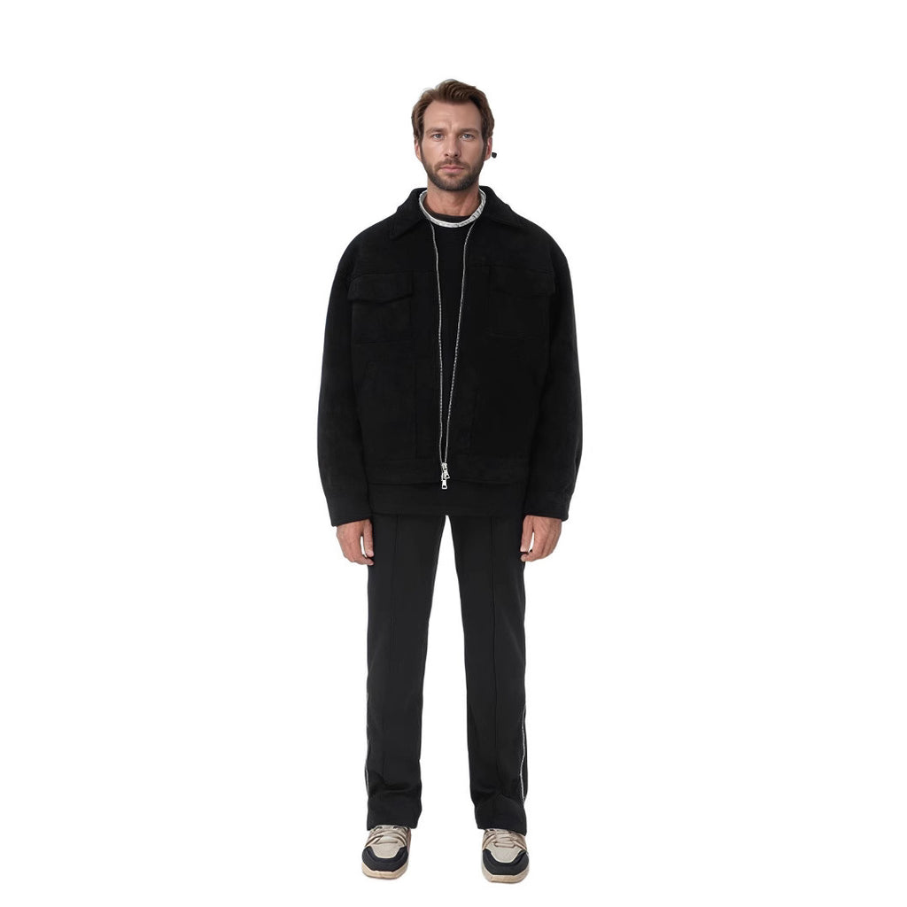 Mens Suede Zip Pocket Jacket