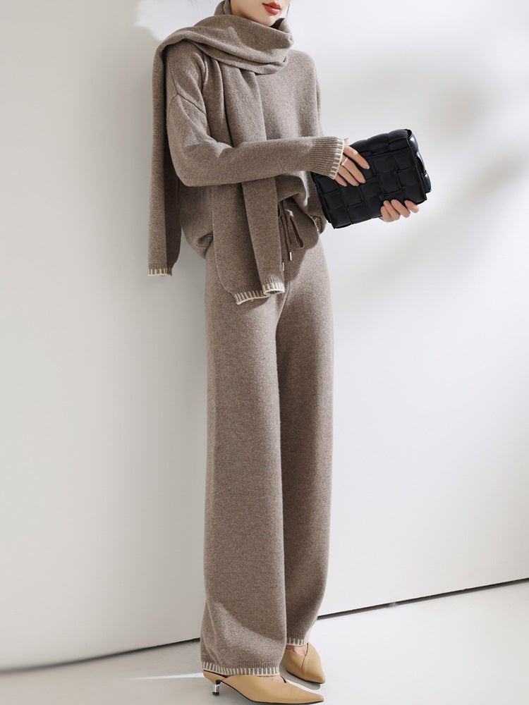 Womens Wool Knitted Three-Piece Set