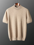 Mens Cashmere Blend Short Sleeve Knit Sweater