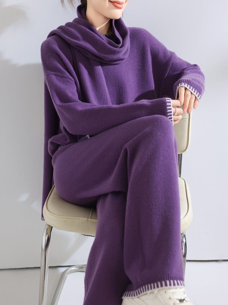 Womens Wool Knitted Three-Piece Set