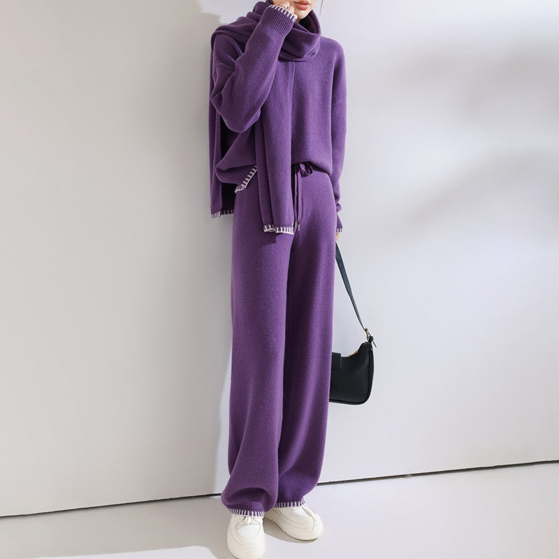 Womens Wool Knitted Three-Piece Set