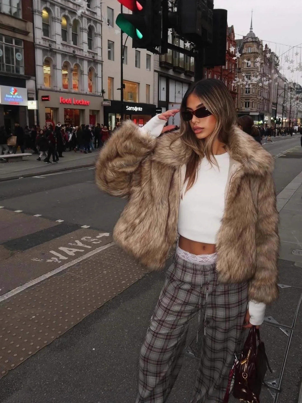 Vintage Faux Fur Jacket Women Winter Fashion